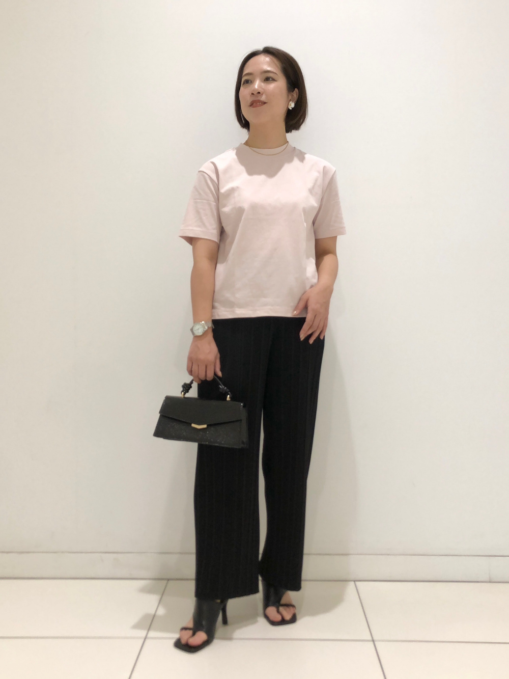 ストライプストレートプリーツパンツ main image 1