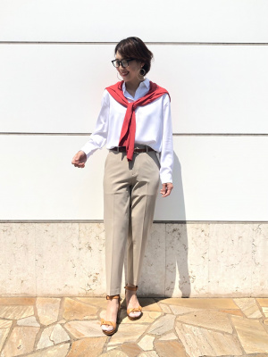 ユニクロ　レーヨンVネックブラウス　(M)　とろみ素材　レディース 7days Life Styling ブラウス シャツ 「とろみシリーズ」Vネック