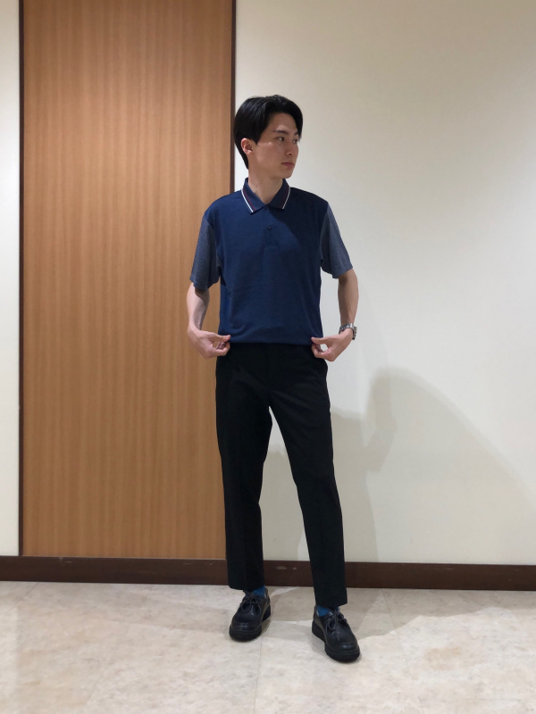 ドライEXポロシャツ、スマートアンクルパンツのコーディネート・着用
