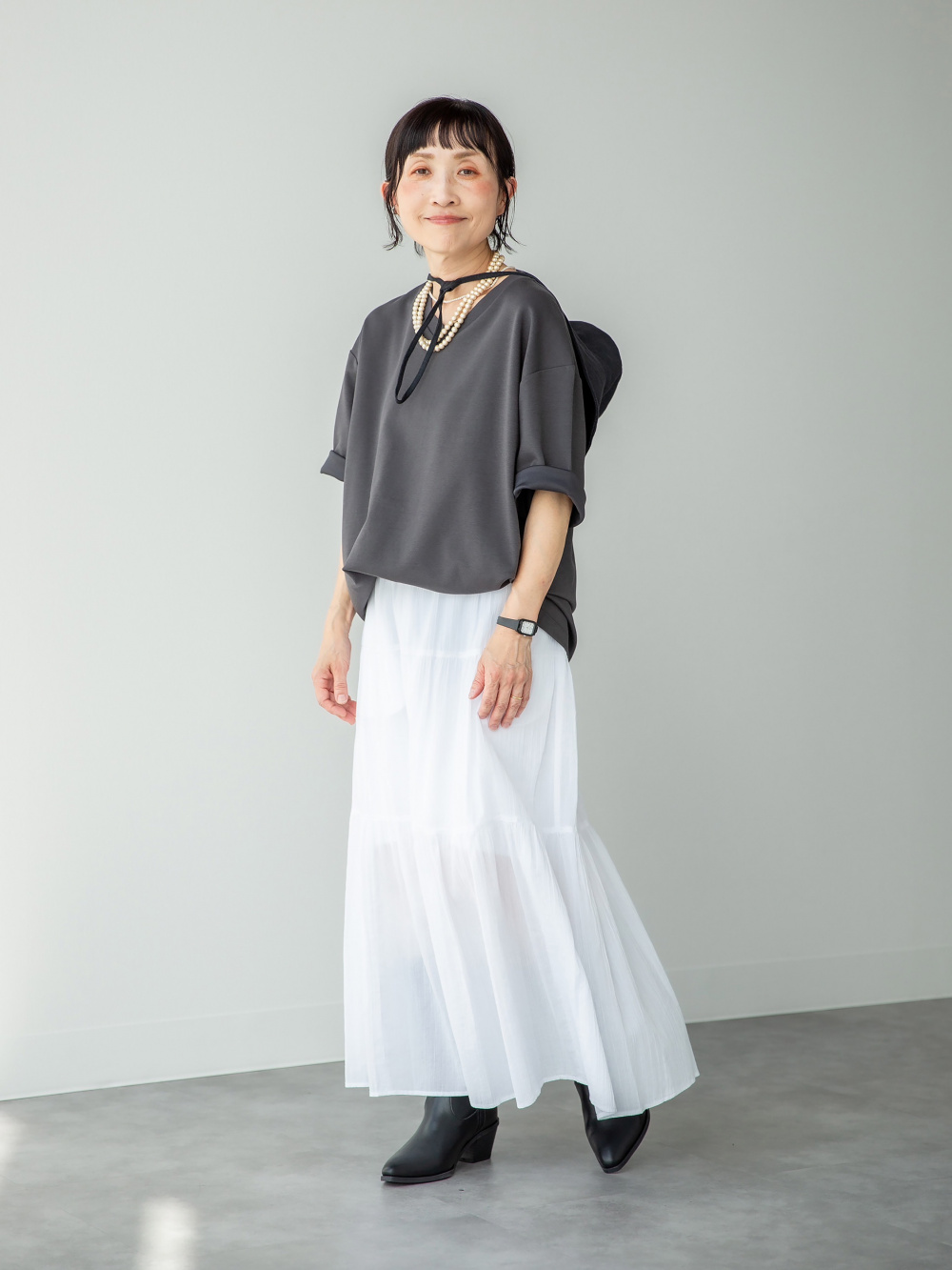 エアリズムコットンリラックスVネックTシャツ/5分袖、Vネック エアリズムコットンリラックスVネックTシャツ/5分袖、Vネック