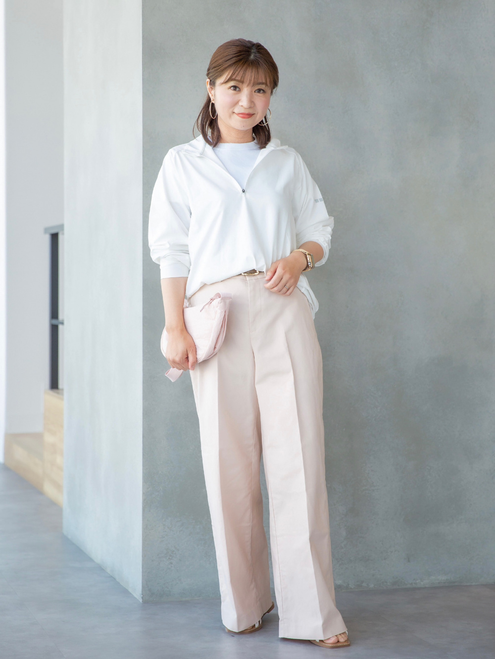 ウニヒピリ（コーデ依頼用） クルーネックT、ドライEX UVカットハーフジップTシャツ」の着用