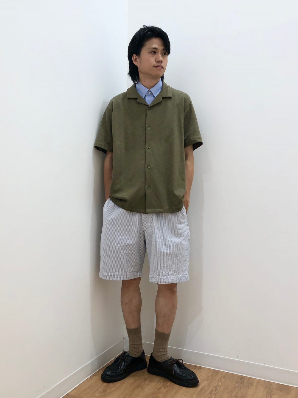 ドライジャージーオープンカラーシャツ 半袖(セットアップ可)