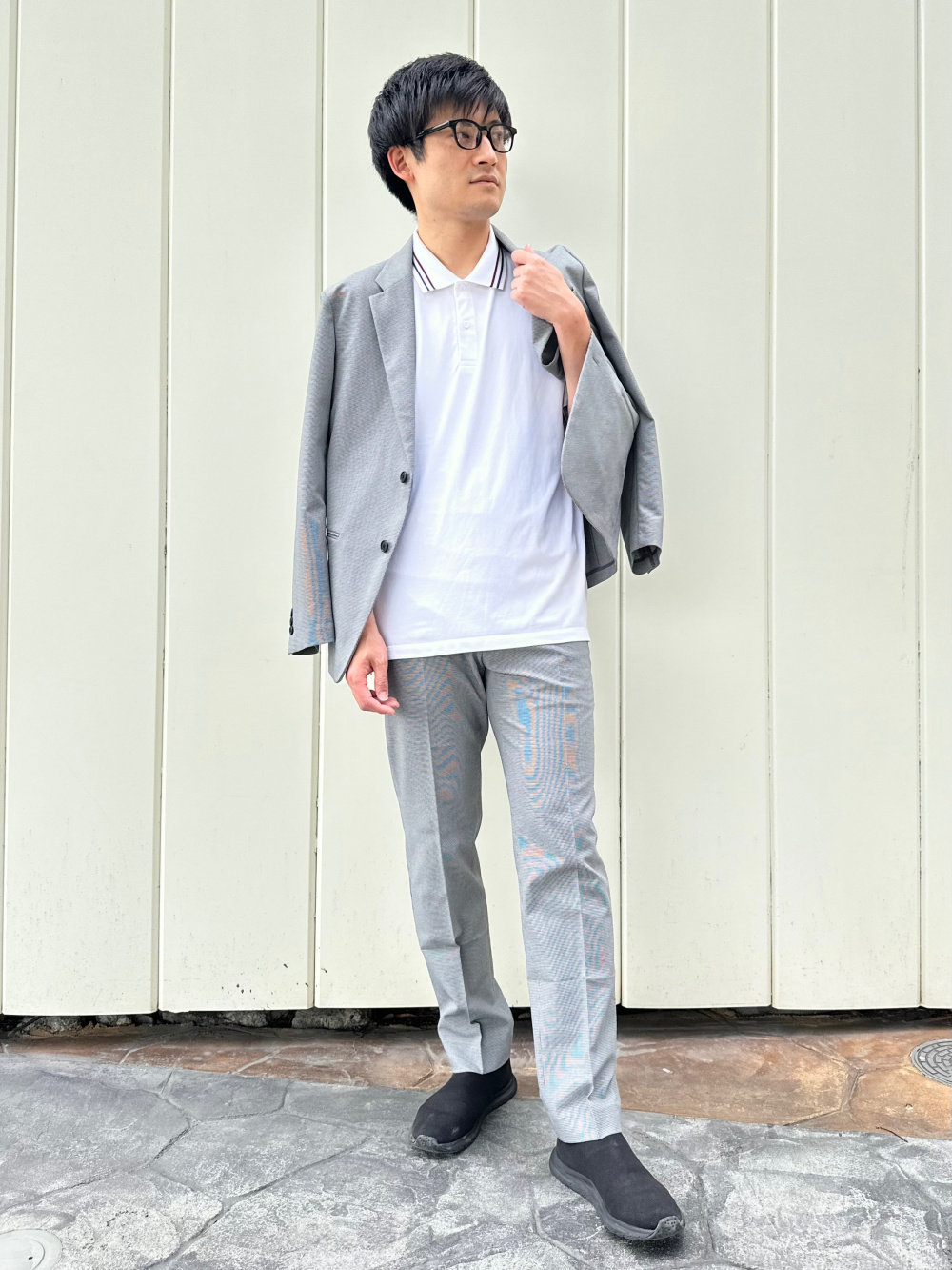 テーラードジャケット セットアップ可能、感動パンツ/チドリ」の