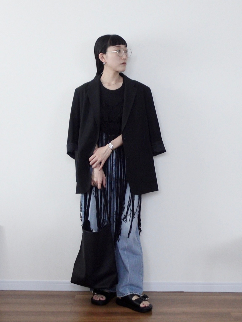 新品 UNIQLO:C ユニクロシー リラックステーラードジャケット 黒 新品タグ付 ユニクロC リラックステーラードジャケット XL 黒