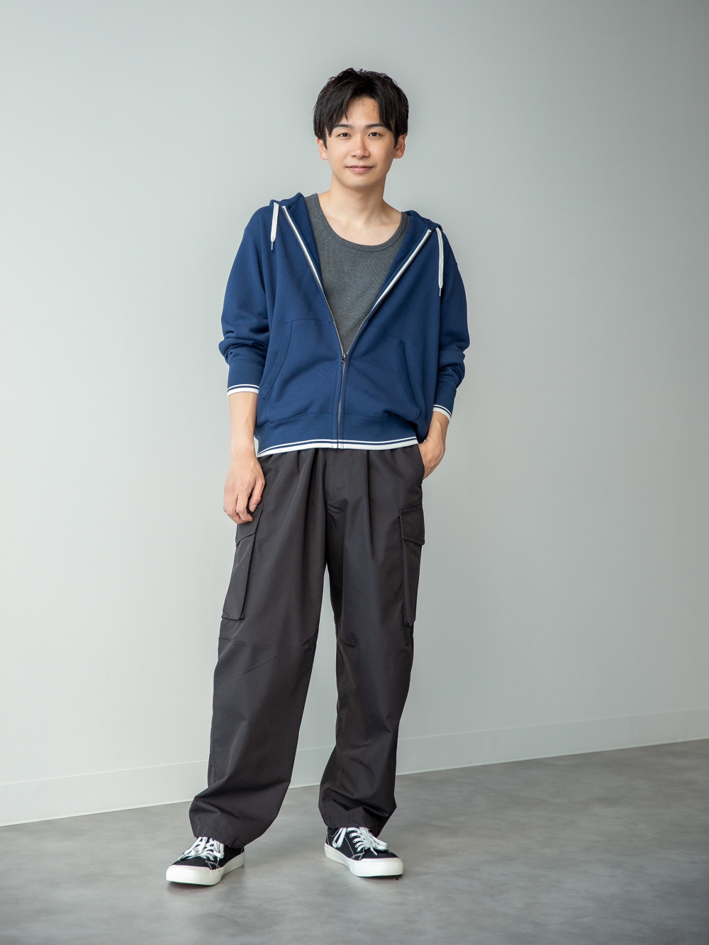 スウェットフルジップパーカ、ウォッシュジャージージョガー