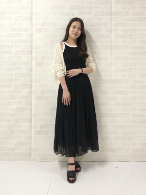 【着用2回】オブリ　フラワーシフォンマキシスカート♡ブラック　S ユニクロ公式 | シフォンスカート