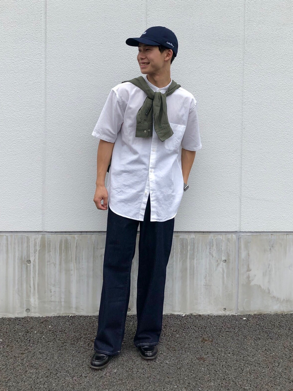 ファッションディストレートワイドジーンズ