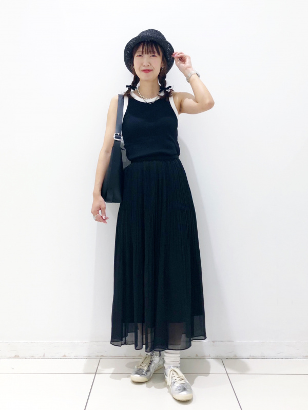プリーツワンピース/ノースリーブ、UVカットVネックロングカーディガン
