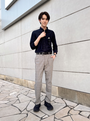 ユニクロ　感動ジャケット　パンツセットアップ　グレンチェック　XS／73 感動ジャケット/グレンチェック、感動パンツ/ライト」の着用