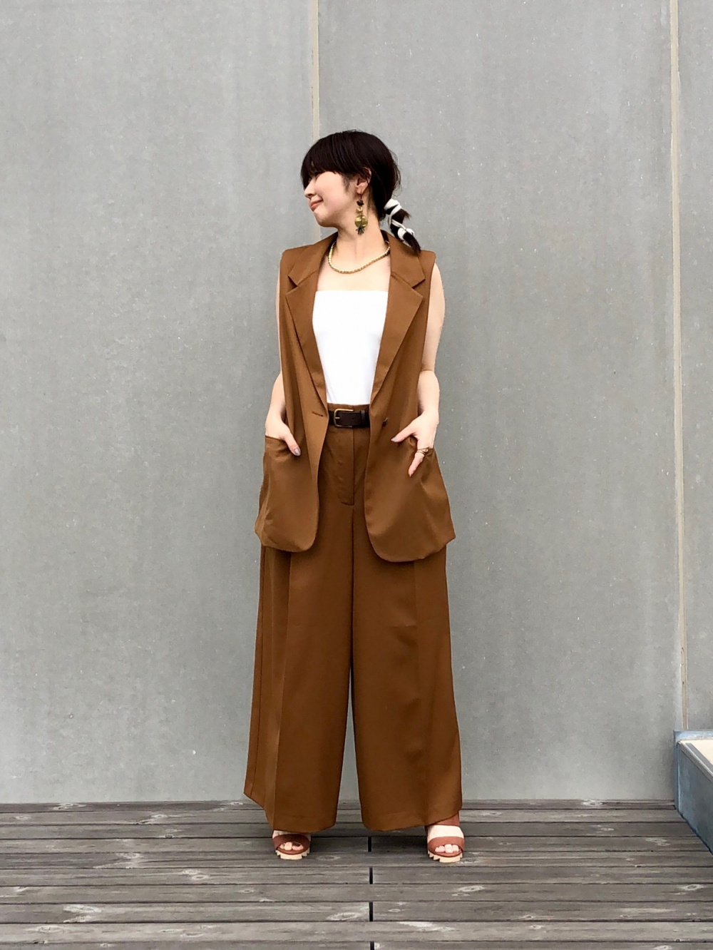 45Rコットンリネンゴマチノのノースリーブトップ 45rpm 美品 45Rpm