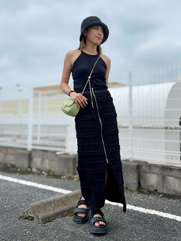 プリーツワンピース/ノースリーブ、UVカットVネックロングカーディガン