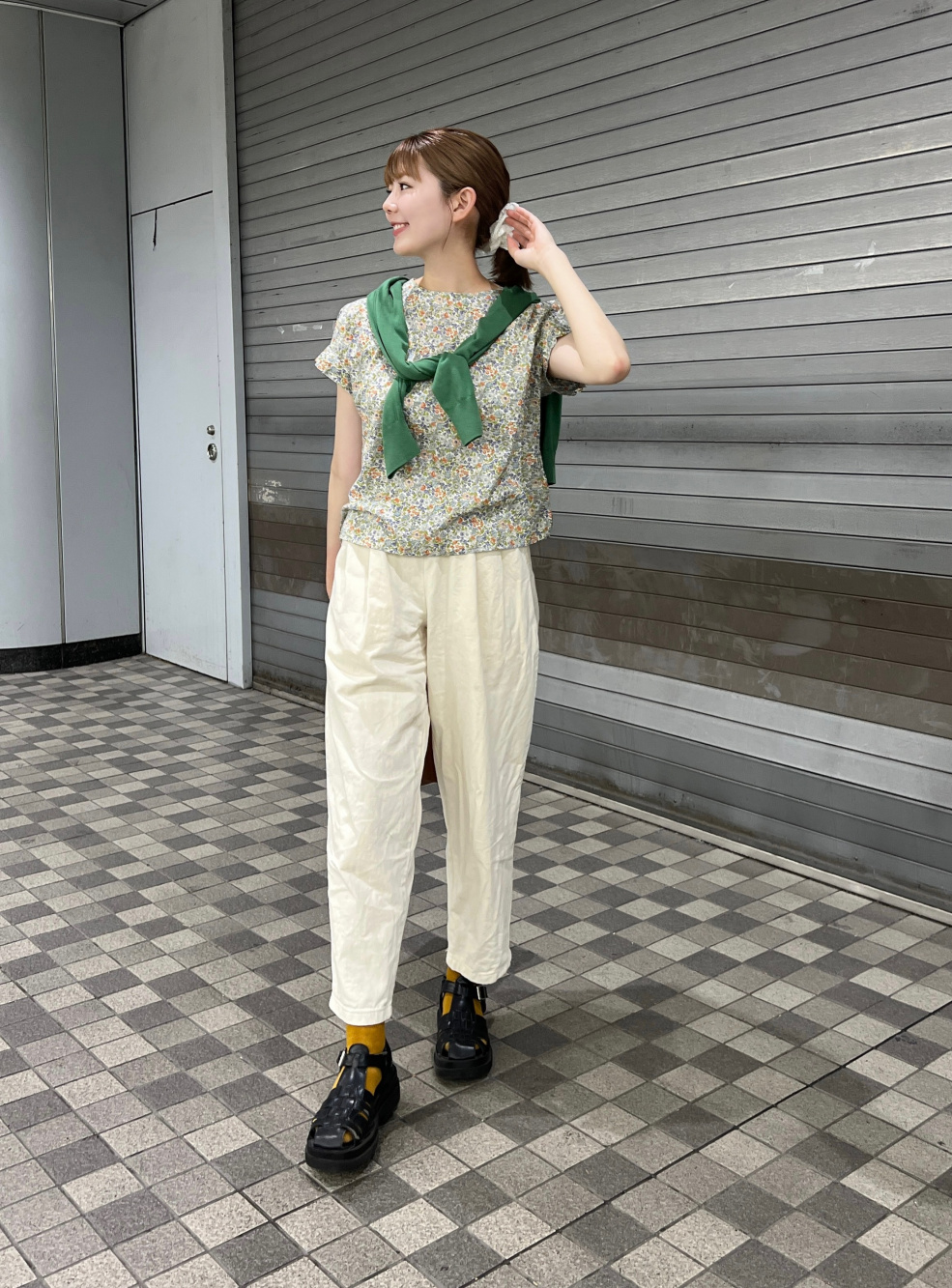 プリーツワンピース（半袖）セットアップ可能、UVカットジャージー  