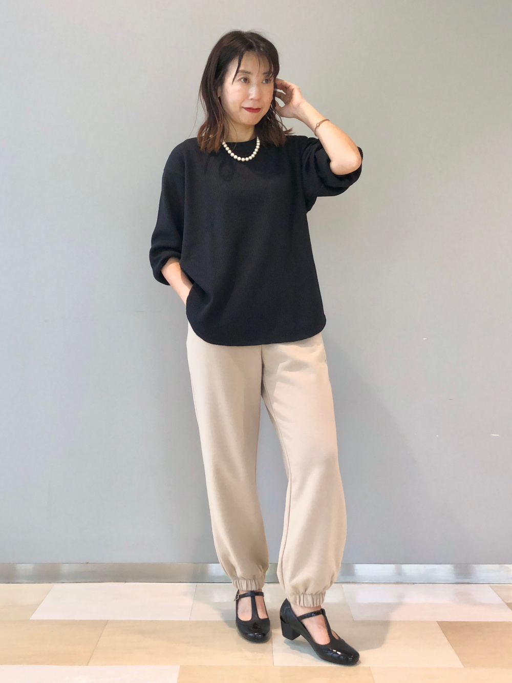 スウェットパンツ、ワッフルT/長袖」の着用コーディネート