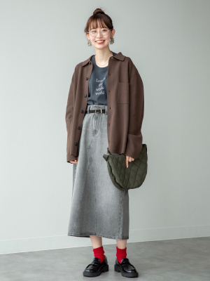 ユニクロ公式 | デニムパネルロングスカート