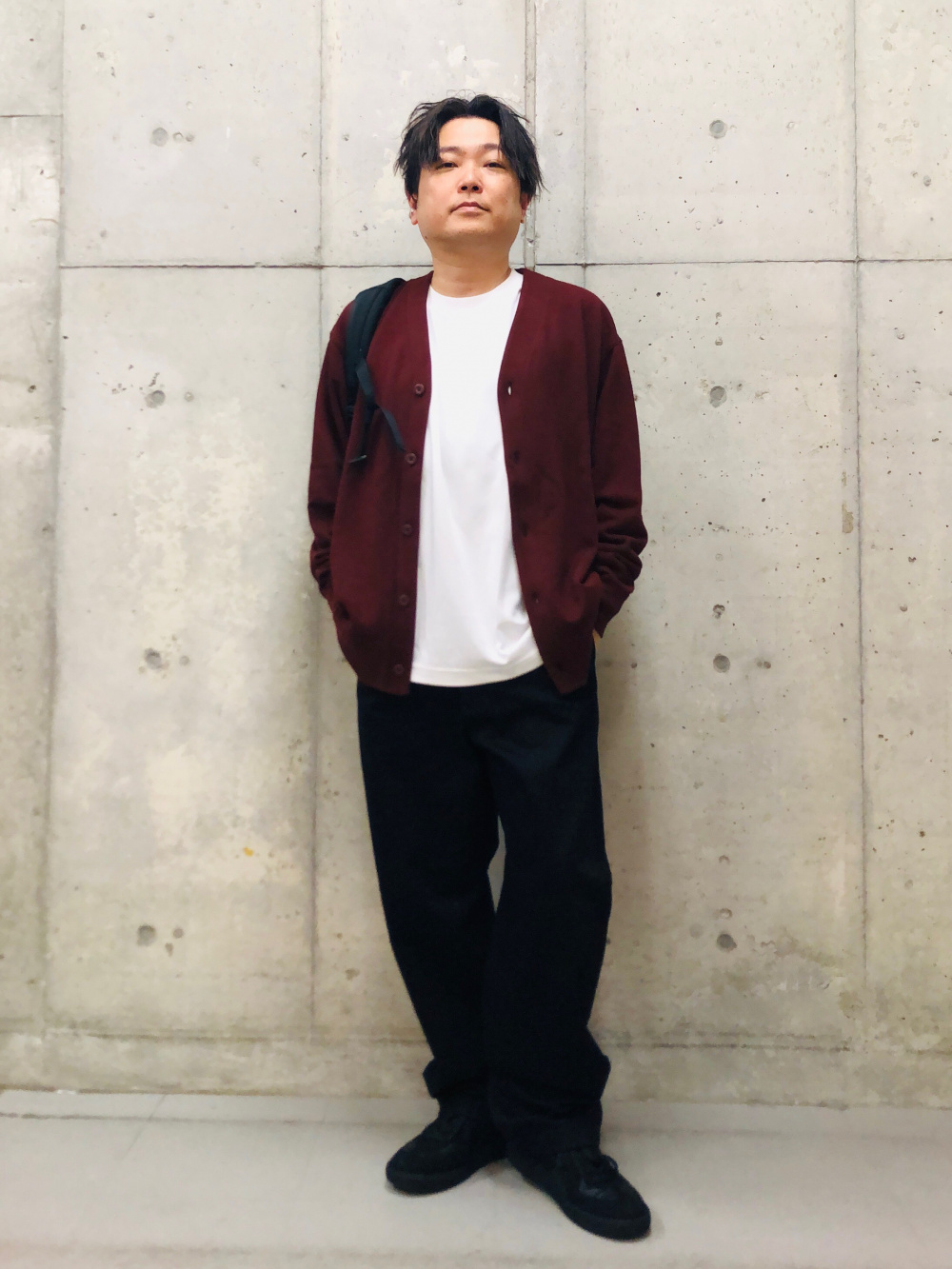 ヨッシー様 C4951 CINOHカーディガン×スウェットコーデ UNIQLO] Rare indigo-dyed cardigans in larger sizes [Spring