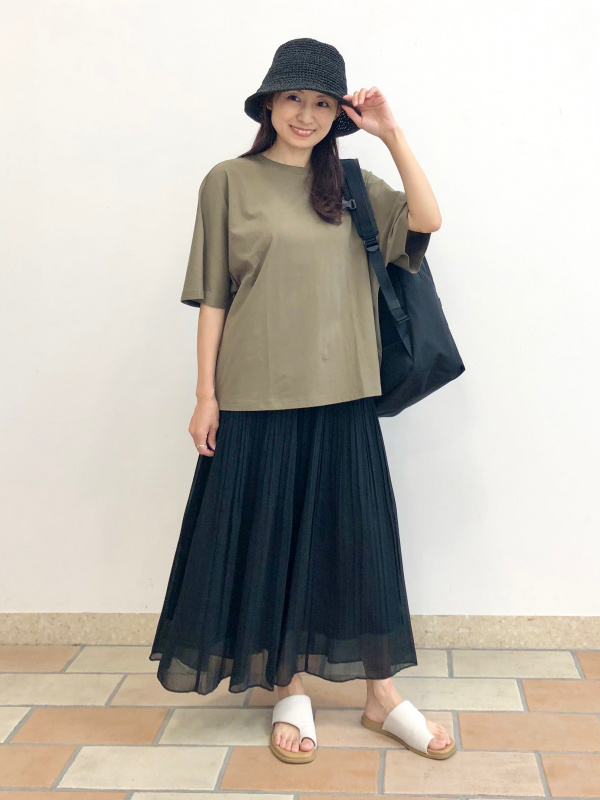 プリーツワンピース/ノースリーブ、UVカットVネックロングカーディガン