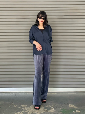 murral 19ss サテンブラウス AMBIDEX Store ○○さき編みお花 レース襟ブラウス(F シロ): l