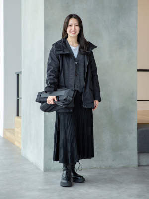 ユニクロ：C 3WAYコットンオーバーサイズハーフコートWOMEN XXL 黒 ユニクロ：シー 3WAYコットンオーバーサイズハーフコート