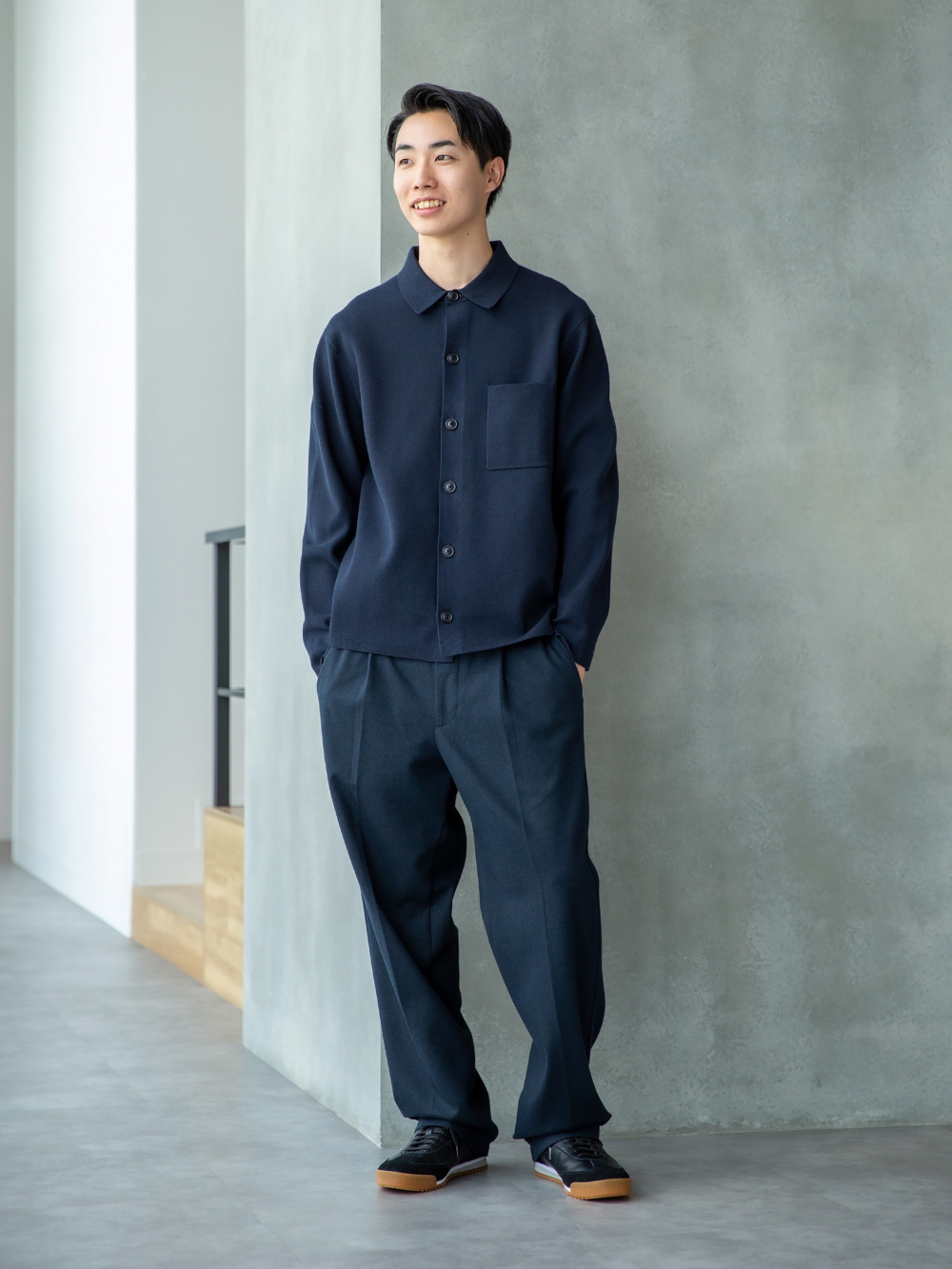 UNIQLO ユニクロ ミラノリブシャツカラーカーディガン ニット Sサイズ 