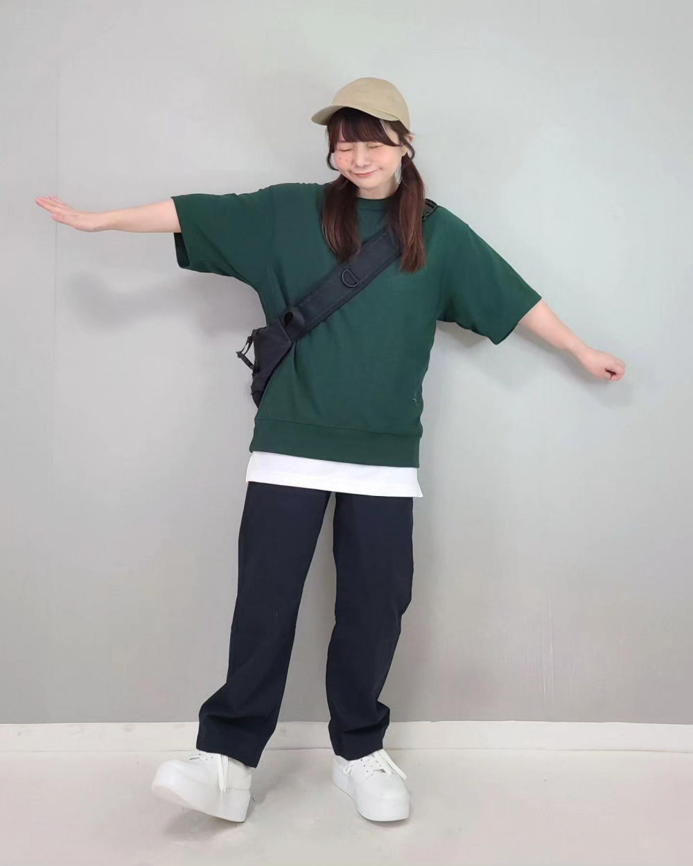 ソフトコットンボーダーラウンドヘムT、コットンリラックスアンクル  