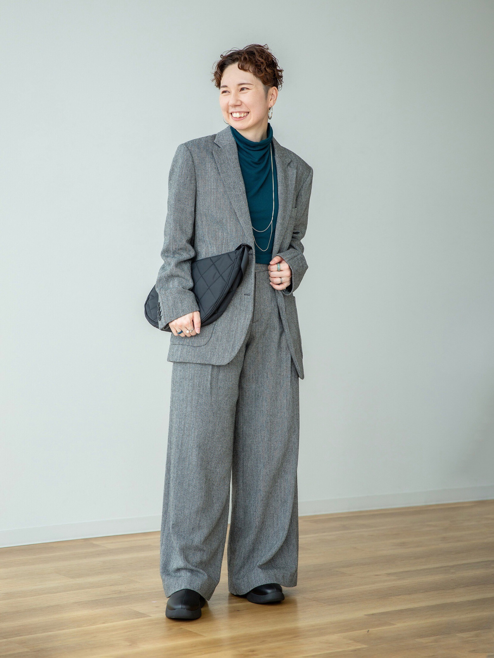 【A様】ユニクロC ツイードオーバーサイズジャケット　Mサイズ UNIQLO:C】ツイードオーバーサイズジャケット Mサイズ - メルカリ