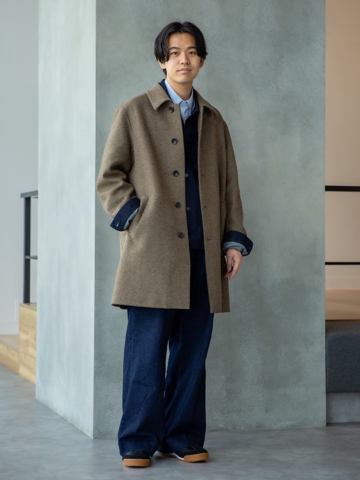 デニムジャケット、ダブルフェイスコート」の着用コーディネート