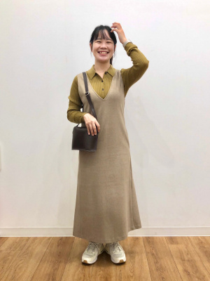 ユニクロ公式 | ブラッシュドジャージージャンパースカート