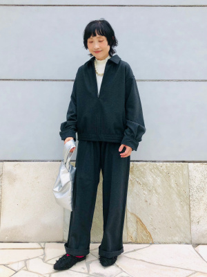 UNIQLO U ブラッシュドジャージブルゾン L ユニクロU】「今季ナンバーワン」「羽織ればコーデが決まる