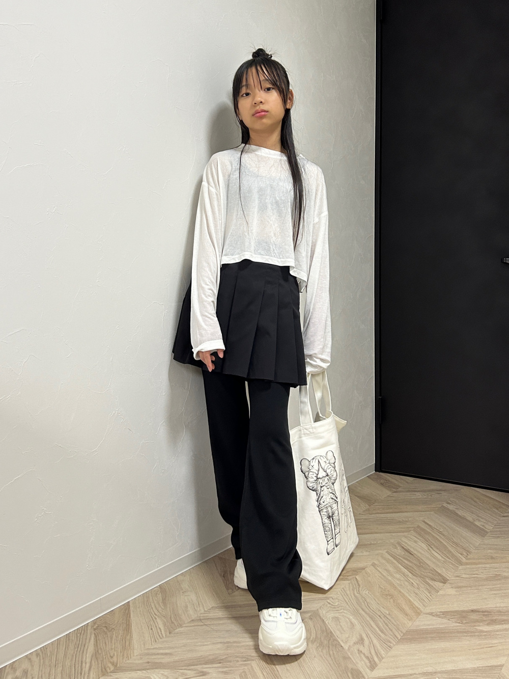 GIRLS 極暖ヒートテックフレアレギンス」の着用コーディネート