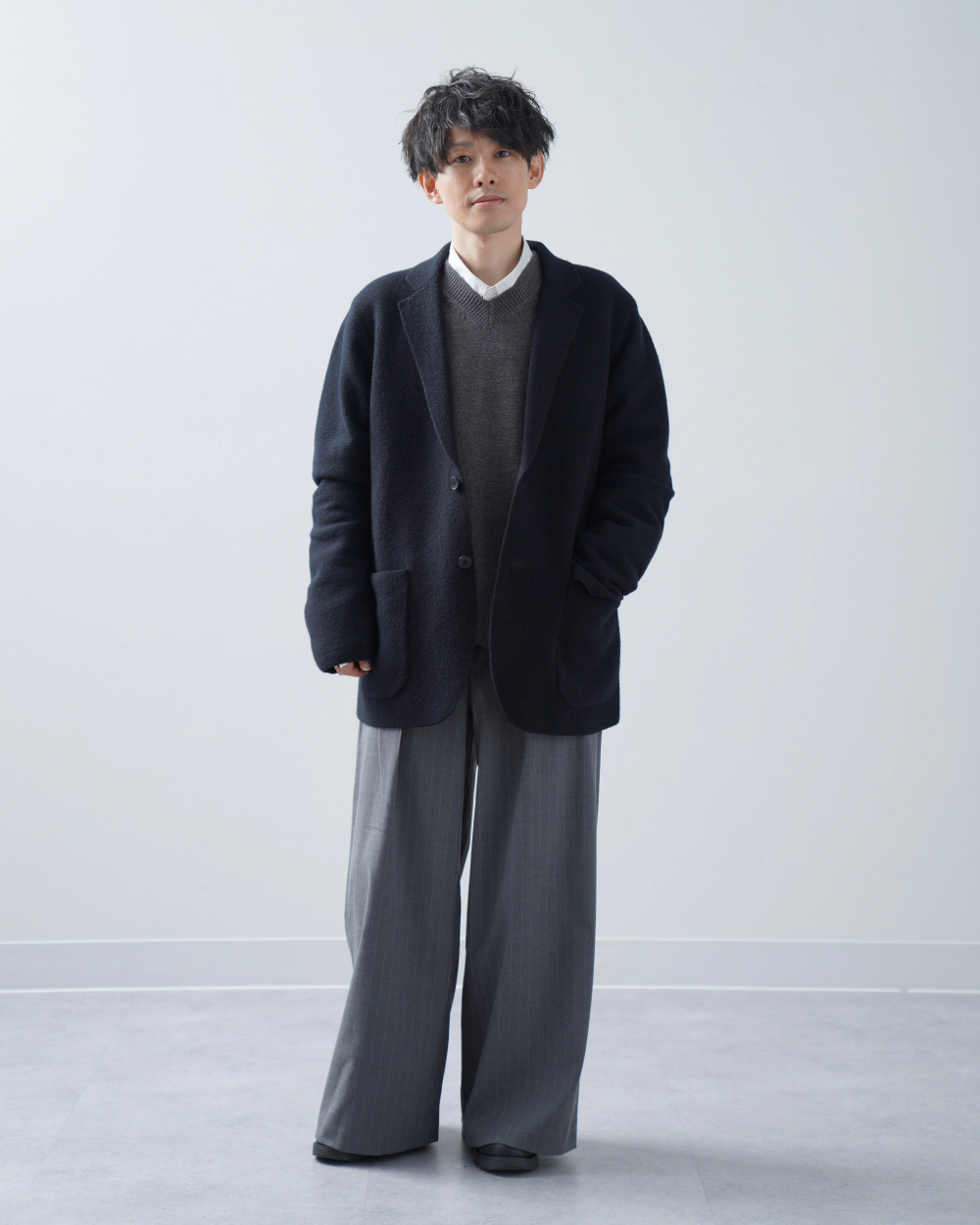 UNIQLO Cオーバーサイズジャケット＆タックワイドパンツ セット ユニクロ C セットアップ オーバーサイズジャケット S タックワイド