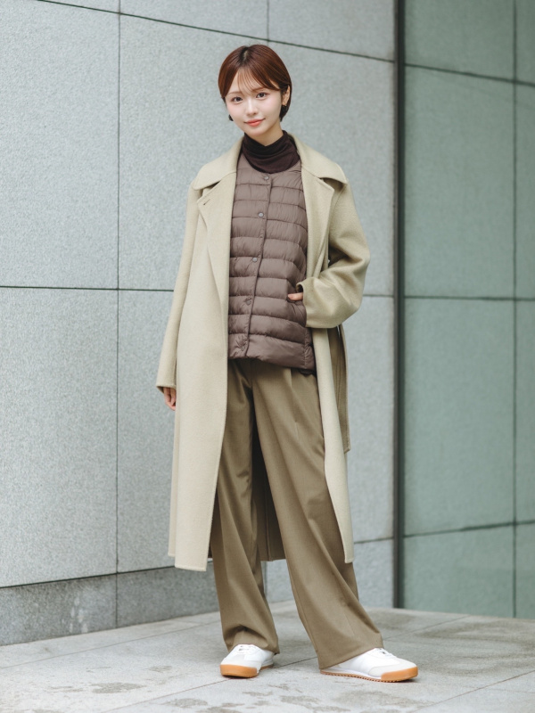 ダブルフェイスラップコート（レディース）の着用コーディネート一覧