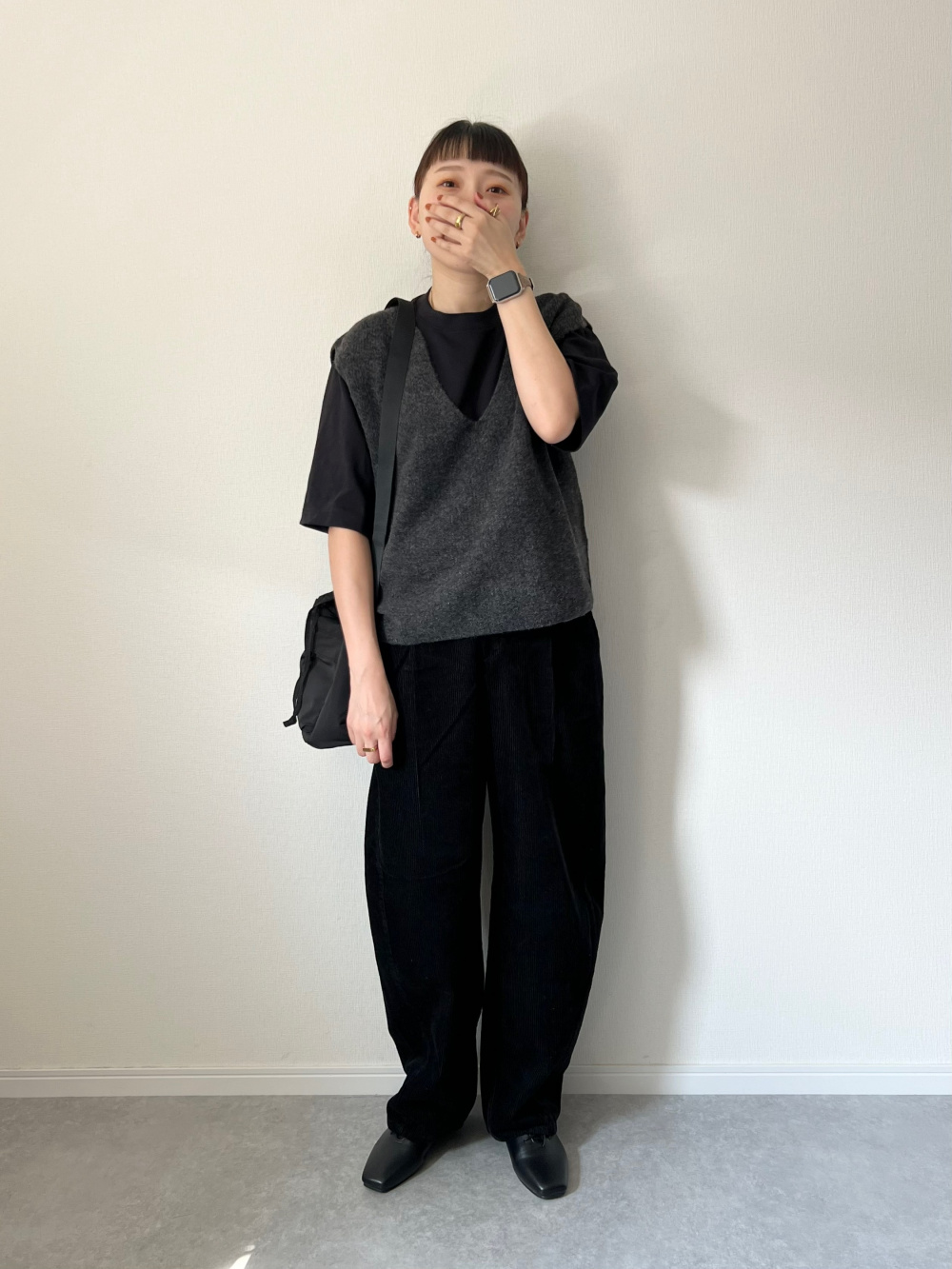 カシミヤクルーネックショートカーディガン、カシミヤクルーネック