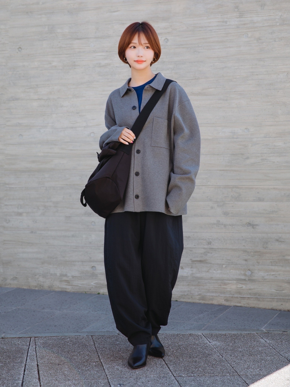 アラフィフコーデ トップ uniqloカーディガン