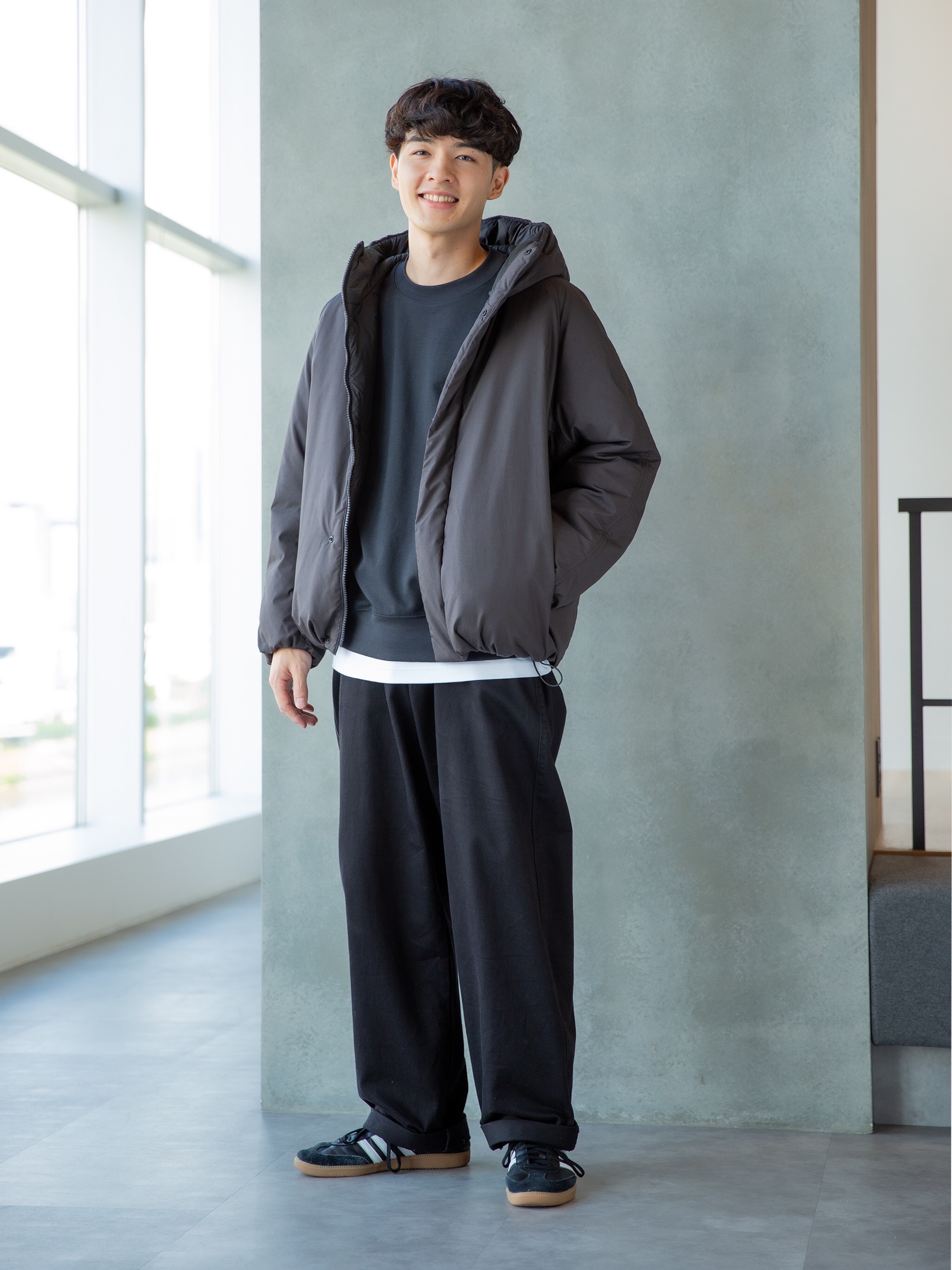 UNIQLO U パフテックパーカ S ダークグレー