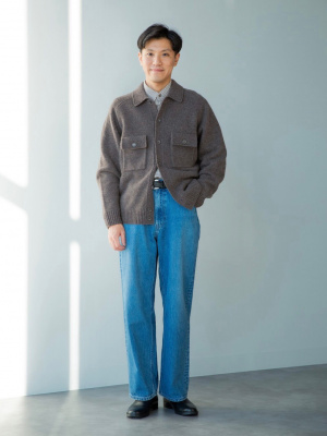 UNIQLO U ラムニットジャケット　35 BROWN L ユニクロ公式 | ラムニットジャケット