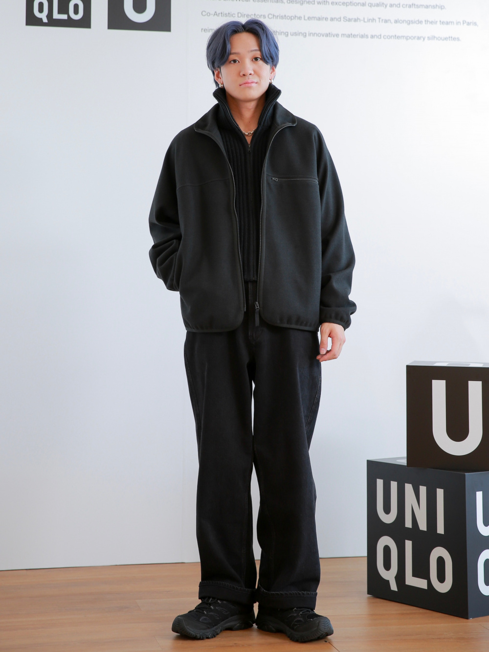新品タグ付】ユニクロU ブラッシュドジャージーブルゾン ダーク