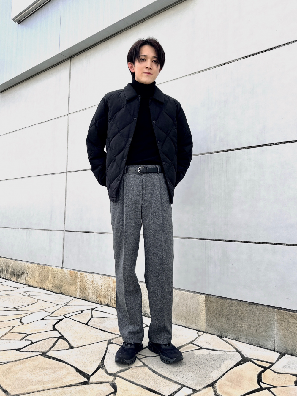 タックワイドパンツ/ヘリンボーン」の着用コーディネート| ユニクロ公式