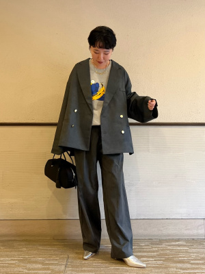 ユニクロ公式 | タックワイドパンツ（ツータック・丈長め76cm）