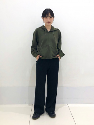 ★なん★ GU公式 | クロップドスウェットフルジップパーカ(長袖)