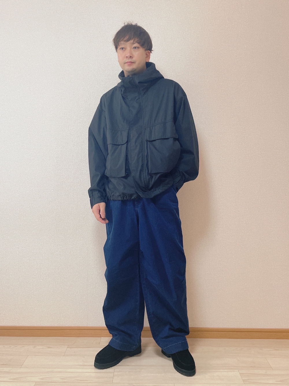 ユニクロ　ユーティリティフーデッドジャケットM ブラック UNIQLO U ユーティリティフーデッドジャケット Mサイズ - メルカリ