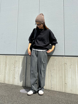 ユニクロ公式 | タックワイドパンツ（ツータック・丈長め76cm）