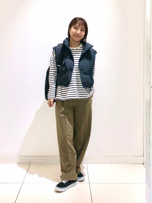 スウェットパンツ、ソフトコットンボーダーラウンドヘムTの