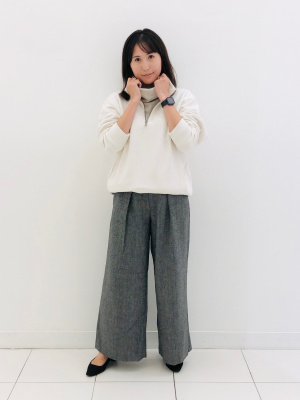 ユニクロ公式 | ツイードタックワイドパンツ