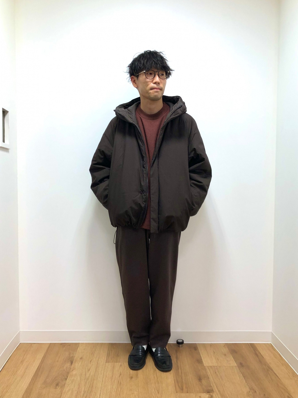 ユニクロU　パフテックボリュームパーカ Mサイズ　ダークブラウン Uniqlo U パフテックボリュームパーカ ダークブラウン Mサイズ