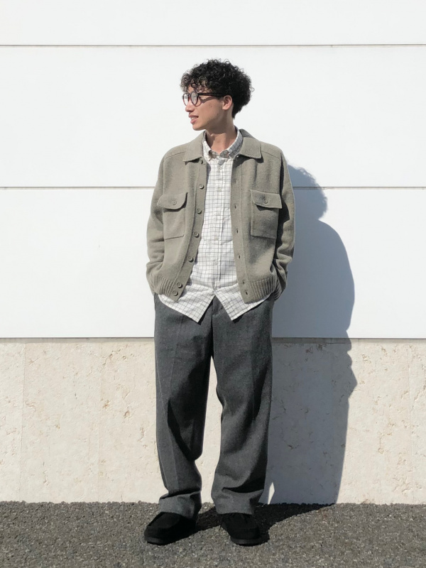 タックワイドパンツ/ヘリンボーン（メンズ）の着用コーディネート一覧