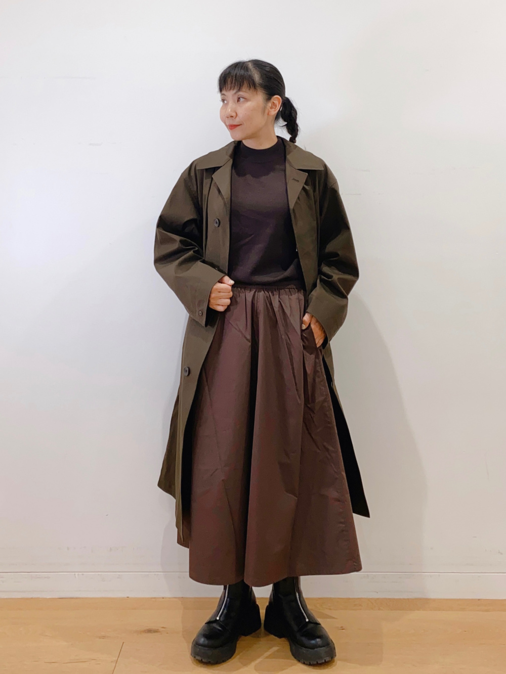 UNIQLO U 24AW オーバーサイズステンカラーコート Lサイズ ブラウン オーバーサイズステンカラーコート 春の関連商品 | ユニクロ