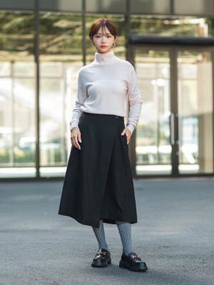 DT★Max Mara★bronte ウールブレンドラップスカート ユニクロ公式 | ウールブレンドラップスカート