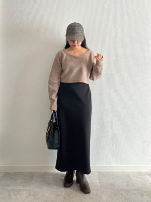 Burberry クレープジャージーマキシスカート ユニクロ公式 | クレープジャージーナロースカート