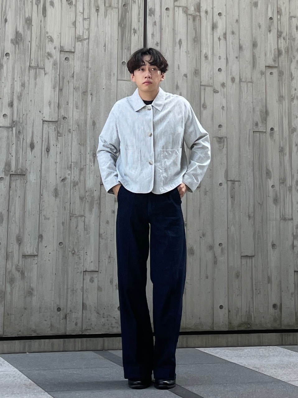 UNIQLOU 25SSコットンブレンドジャケットXXL タックワイドパンツ76