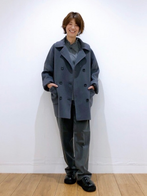 タグ付 UNIQLO ダブルフェイスハーフコート S コントワー・デ